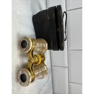 LeMaire FI Paris Vintage Opera Glasses/caseMother of Pearl  1850-1900 EraOLA0058